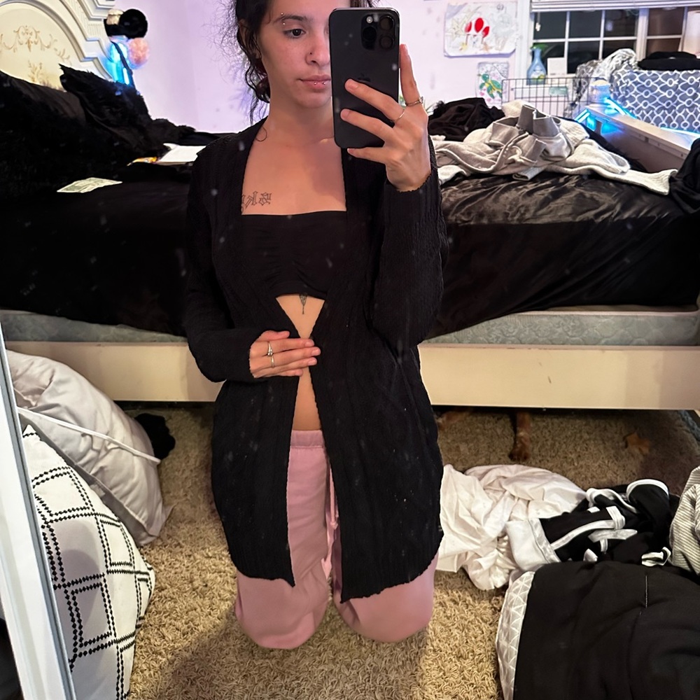 Black cardigan